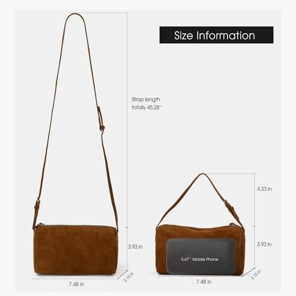 Suede Leather Crossbody Purse - Picture 4 of 4